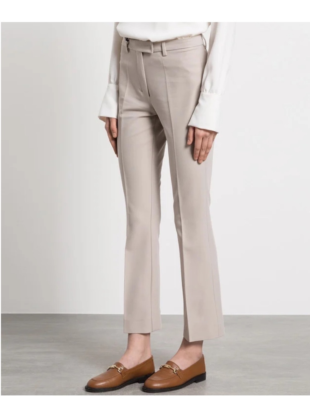 MaxMara Beige Cropped Tailored Trousers